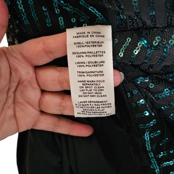 Avec Les Filles Swiftie Esthetic Teal Sequin Fringe Mini Skirt small - Picture 5 of 10